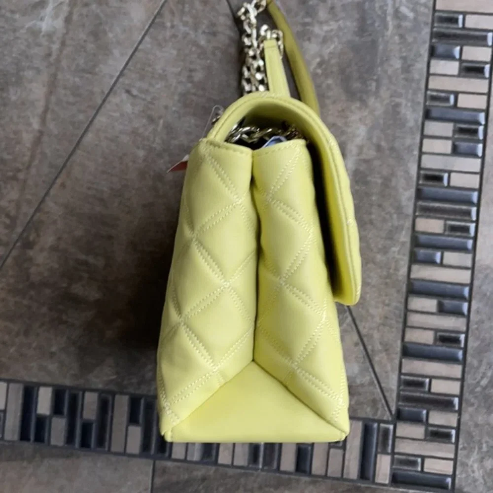 Kate Spade Natalia Smooth Leather Medium Flap Shoulder Bag Frosty Lime